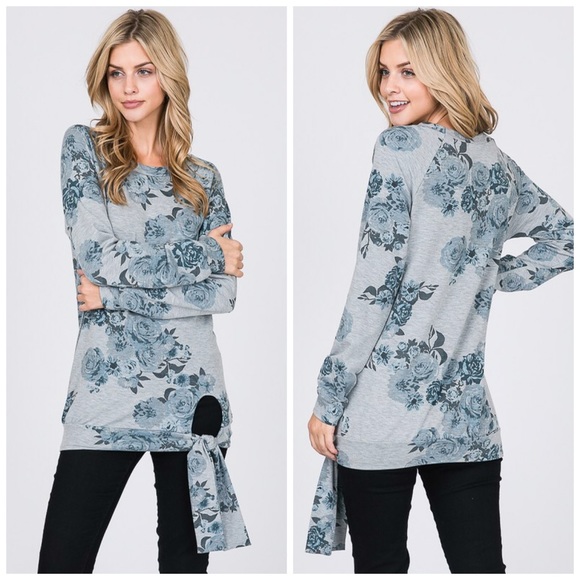 ❤️LAST 1! French Terry Side Tie Top! - Picture 3 of 6